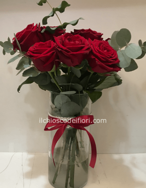 Vaso vetro con rose