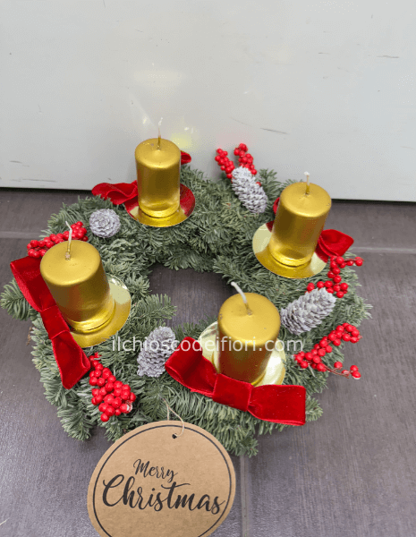 Centro tavola cm 30 candele oro 