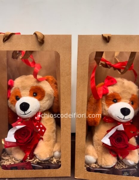 Bag peluche con rosa